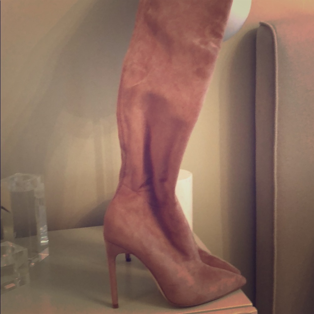 Brand new over the knee blush suede boots
